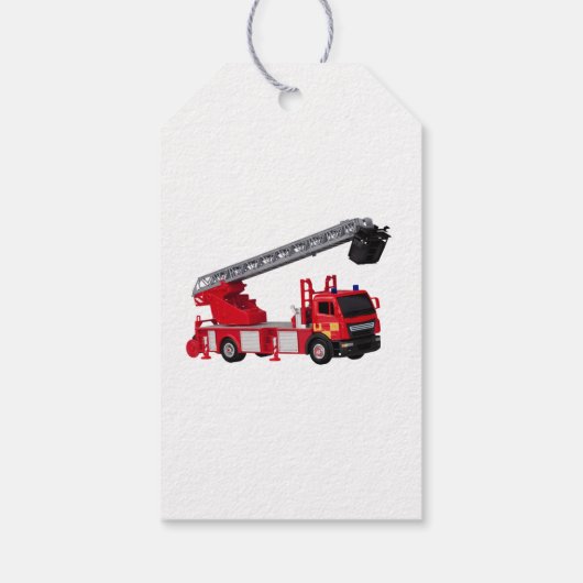 Birthday Red Fire Truck Cadeaulabel (Achterkant)