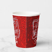 Birthday Red Glitter 18 | 21e | 30e |50e Papieren Bekers (Rechts)