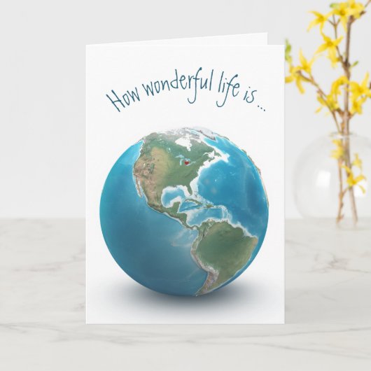 Birthday Red Heart op aarde Kaart (Gele Bloem)