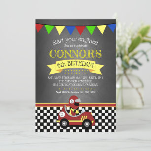 Birthday Red Race Car Kaart