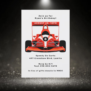 Birthday Red Race Car Kaart