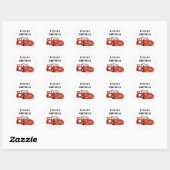 Birthday Red Race Car Ronde Sticker (Vel)