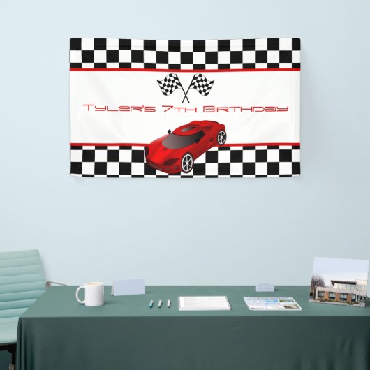 Birthday Red Race Car Spandoek (Beurs)