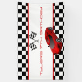Birthday Red Race Car Spandoek (Verticaal)