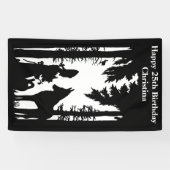 Birthday Red Riding Hood Wolf Black Silhouette Spandoek (Horizontaal)