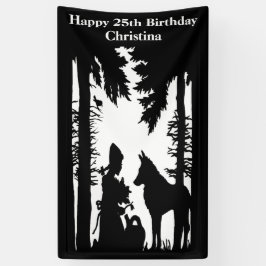 Birthday Red Riding Hood Wolf Black Silhouette Spandoek