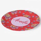 Birthday Red Rose Roos  Bloem bloem Papieren Bordje (Gekanteld)