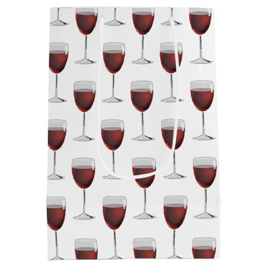 Birthday Red Wine op wit Medium Cadeauzakje (Achterkant)