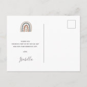 Birthday regenboog roos goud grijs wit dank u briefkaart (Achterkant)