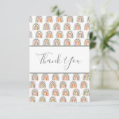 Birthday regenboogpatroon witte rozegoud bedankkaart (Staand voorkant)