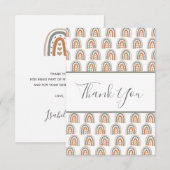 Birthday regenboogpatroon witte rozegoud bedankkaart (Voorkant / Achterkant)