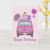 Birthday Retro 500 waterverf Kaart (Gele Bloem)