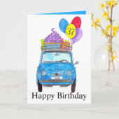  Birthday Retro 500 waterverf Kaart (Gele Bloem)