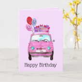  Birthday Retro 500 waterverf Kaart (Gele Bloem)