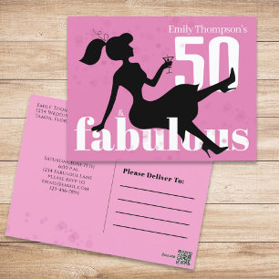 Birthday Retro 50 en Fabulous Martini Cocktail Briefkaart