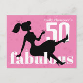 Birthday Retro 50 en Fabulous Martini Cocktail Briefkaart (Voorkant)