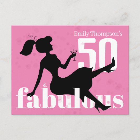 Birthday Retro 50 en Fabulous Martini Cocktail Briefkaart (Voorkant)