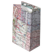 Birthday Retro Buick on Map Small Gift Bag Klein Cadeauzakje (Achterkant Gekanteld)