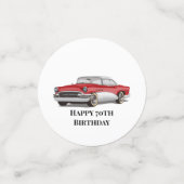 Birthday Retro Red en White Buick Confetti (Kleine voorkant)
