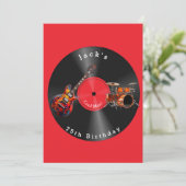 Birthday Retro Vinyl Record Rock Music Guitar Kaart (Staand voorkant)