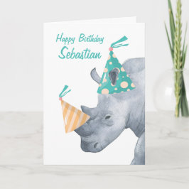 Birthday Rhino met Pet van de partij in de Hoorn o Kaart