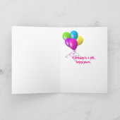 Birthday Ribbons and Balloons Kaart (Binnen)