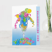 Birthday Ribbons en ballonnen Kaart (Voorkant)