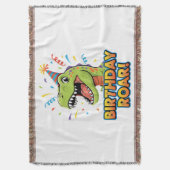 Birthday Roar Cute Dinosaur Birthday Party Design Deken (Voorkant Verticaal)