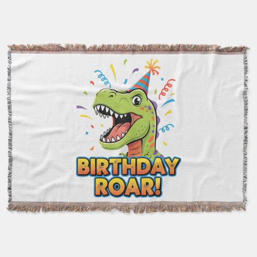 Birthday Roar Cute Dinosaur Birthday Party Design Deken (Voorkant)