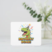 Birthday Roar Cute Dinosaur Birthday Party Design Kaart (Staand voorkant)