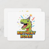 Birthday Roar Cute Dinosaur Birthday Party Design Kaart (Voorkant / Achterkant)