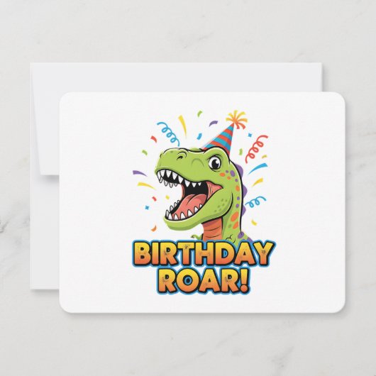 Birthday Roar Cute Dinosaur Birthday Party Design Kaart (Voorkant)