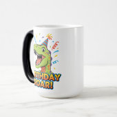 Birthday Roar Cute Dinosaur Birthday Party Design Magische Mok (Voorkant links)