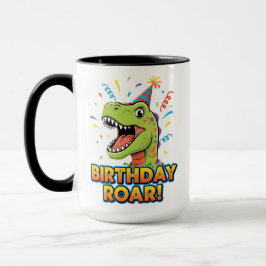 Birthday Roar Cute Dinosaur Birthday Party Design Mok