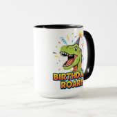 Birthday Roar Cute Dinosaur Birthday Party Design Mok (Voorkant rechts)
