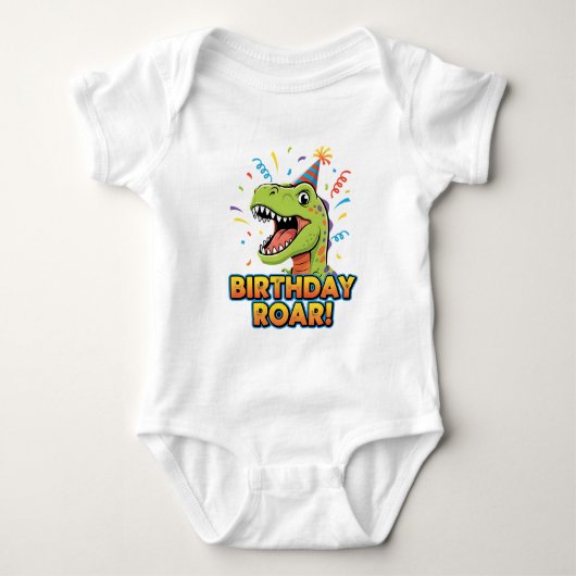 Birthday Roar Cute Dinosaur Birthday Party Design Romper (Voorkant)