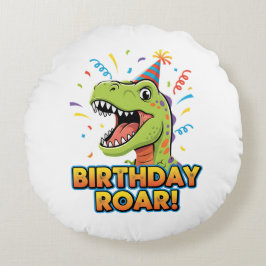 Birthday Roar Cute Dinosaur Birthday Party Design Rond Kussen
