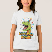 Birthday Roar Cute Dinosaur Birthday Party Design Tri-Blend Shirt (Voorkant)