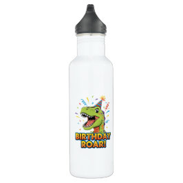 Birthday Roar Cute Dinosaur Birthday Party Design Waterfles
