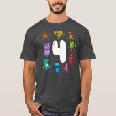 Birthday Robot Age 4th Birthday T-shirt (Voorkant)