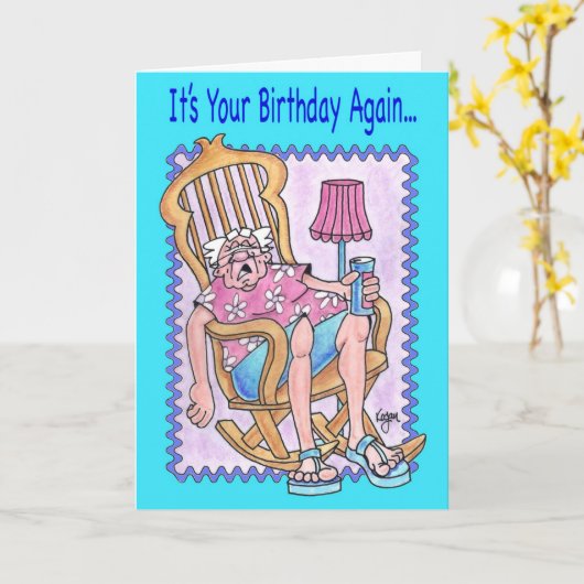 BIRTHDAY ROCKER Birthday Kaart (Gele Bloem)