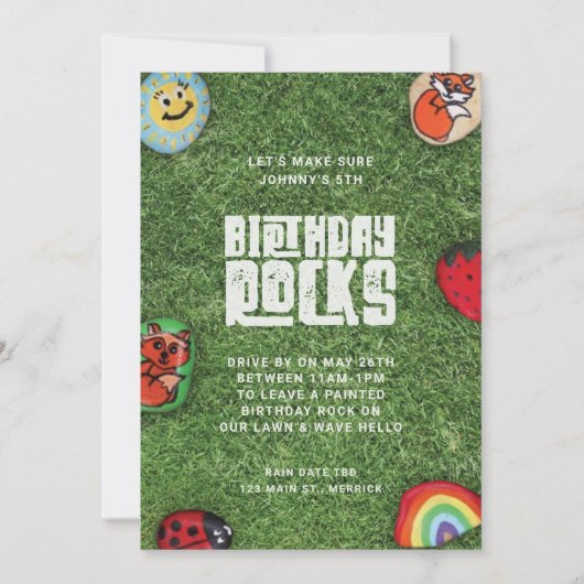 Birthday Rocks Kind Coronavirus Birthday Car Parad Kaart (Voorkant)