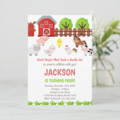 Birthday Rode Boerderij Kaart (Staand voorkant)