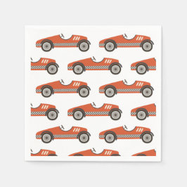 Birthday rode  racewagen servet