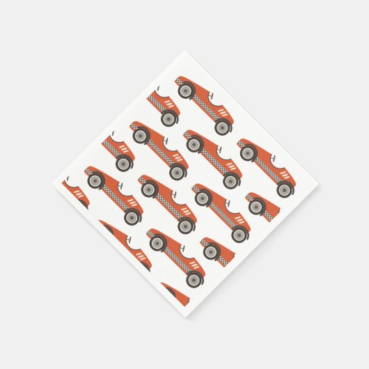 Birthday rode  racewagen servet (Hoek)