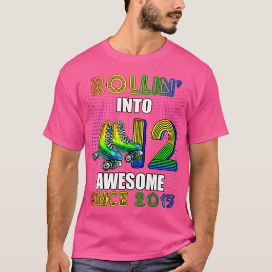 Birthday Roller Skating 12Th Girl Rollin Into 12 S T-shirt (Voorkant)