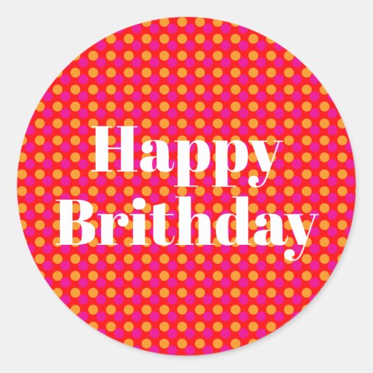 Birthday Ronde Sticker (Voorkant)