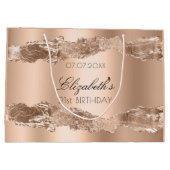 Birthday roos gold agate name elegant groot cadeauzakje (Achterkant)