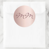 Birthday roos gold blush monogram initialen ronde sticker (Tas)
