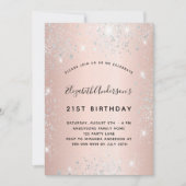 Birthday roos gold blush Silver Glitter luxe Kaart (Voorkant)